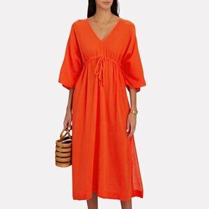 NWOT enza costa gauze caftan orange